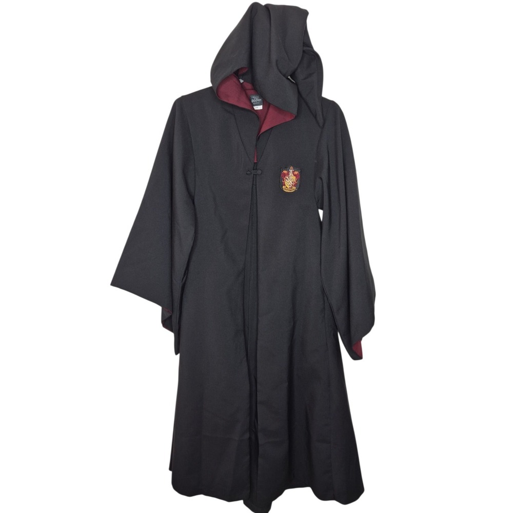 Universal Studios Harry Potter Gryffindor Hooded Robe Cloak XS Black 17x54
